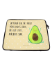 Mr. & Mrs. Panda Laptoptasche Avocado Glücklich mit Spruch in Gelb Pastell
