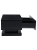 ABRIHOME Schwarzer Hochglanz Couchtisch Sofatisch mit LED und 2 Schubladen 90*50*38cm 