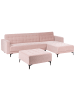 Beliani 3-tlg Schlafsofa ABERDEEN in Rosa/Schwarz