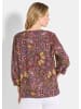 GOLDNER Kurzgröße:  Blusenshirt Moderne Viskosetunika, Allover-Print in orange / schwarz / gemustert