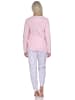 NORMANN Verspielte langarm Schlafanzug Pyjama floralen Muster - 79802 in rosa