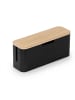 relaxdays Kabelbox in Natur/ Schwarz - (B)34 x (H)14,5 x (T)11 cm