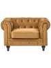 Beliani Sessel CHESTERFIELD in Gold/Schwarz - (W) 109 x (H) 70 x (L) 81 cm