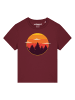 wat? Apparel T-Shirt Sunset forest in Weinrot
