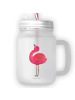 Mr. & Mrs. Panda Trinkglas Mason Jar Flamingo Stolz ohne Spruch in Transparent