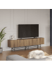 CALICOSY TV-Lowboard RIMA in Dunkles Holz - (W) 200  x (H) 55  x (L) 35  cm