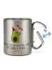 Mr. & Mrs. Panda Edelstahlbecher Avocado Party mit Spruch in Silber