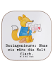 Mr. & Mrs. Panda Untersetzer Bauingenieur Held mit Spruch in Weiß