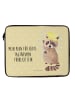 Mr. & Mrs. Panda Laptop Tasche Waschbär mit Spruch in Gelb Pastell