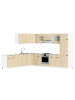 VCM  Ofenschrank Breite 60 cm Küche Fasola in Weiß / Honig-Eiche