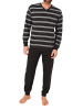 NORMANN Langarm Schlafanzug Pyjama Bündchen Streifen - 84140 in dunkelgrau