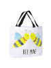 Mr. & Mrs. Panda Reisetasche Biene Liebe mit Spruch in Weiß