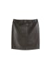 Marc O'Polo Leder Minirock mit Metallreißverschluss in Dark Coffee