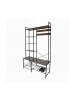 relaxdays Garderobe in Schwarz/Dunkelbraun - (B)120 x (H)190 x (T)40 cm