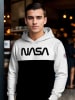 Nasa NASA Kapuzenpullover Hoodie langärmlig in schwarz/weiß