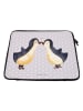 Mr. & Mrs. Panda Laptop Cover Pinguin Liebe ohne Spruch in Grau Pastell