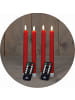 Novaliv Stabkerzen LED mit Timer ROT 4 Stück ROT indoor - 6 Stunden - ECHTWACH in Rot