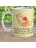 Mr. & Mrs. Panda Tasse Katze Wolle mit Spruch in Gelb Pastell