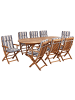Beliani 9-tlg Gartentisch Set MAUI II in Bunt/Beige/Blau