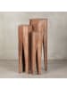 KADIMA DESIGN Beistelltisch-Set mit 3 Giraffenbeinen, Massivholz, rustikales Ambiente in Beige