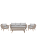 Beliani 4-tlg Sitzgruppe VITTORIA in /Grau/Beige
