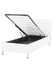Beliani Einzelbett METZ in Weiß/Silber - (W) 126 x (H) 102 x (L) 217 cm