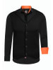 Rusty Neal Hemd mit Weste und Krawatte 3er Set in Schwarz / Orange