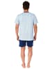 NORMANN Schlafanzug kurzarm Shorty Knopfleiste am Hals - 78378 in marine