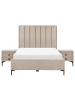 Beliani 3-tlg Schlafzimmer Set SEZANNE in Grau/Beige/Schwarz 150x215x142 cm
