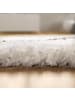 KADIMA DESIGN Hochflor Teppich Shaggy Rautenmuster Schlafzimmer schmutzabweisend in Creme
