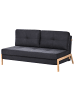 Beliani 2-Sitzer Sofa EDLAND in Schwarz/Braun - (W) 152 x (H) 76 x (L) 94 cm