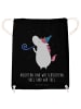 Mr. & Mrs. Panda rucksack beutel Einhorn Party mit Spruch in Schwarz