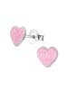 schmuck23 Ohrringe 925 Silber Herz in Pink