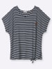 sheego Kurzarm-Shirt in tiefblau-weiß-gestreift