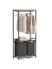 VASAGLE Wäschekorb Brenta in Braun-Schwarz - (B)33 x (H)177 x (T)73 cm