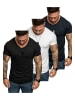 Amaci&Sons 3er-Pack T-Shirts 3. BELLEVUE in (Navyblau + Weiß + Schwarz)