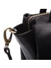SID & VAIN Leder-Henkeltasche echt Leder Handtasche Schultertasche schwarz ATLANTA in schwarz