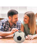relaxdays Fußball Spardose in Schwarz/ Weiß - 15 cm