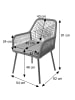 MCW 2er-Set Gartenstuhl O12, Anthrazit, Bezug hellgrau