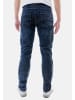 Jaylvis Acid Denim Jeans mit Kontrastnähten und Stretch in Dunkelblau