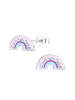 Alexander York Ohrringe, Ohrstecker REGENBOGEN lila KRISTALL in 925 Sterling Silber, 2-tlg.
