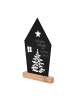 UNUS Aufsteller Haus mit Baum und Stern schwarz in Schwarz