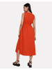 Threadbare Sommerkleid THB Peppercorn Linen Waisted Midi Dress in Orange