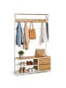relaxdays Garderobenständer in Natur/ Weiß - (B)80 x (H)176 x (T)30 cm