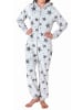 NORMANN Jumpsuit Overall Schlafanzug Pyjama langarm Sterne - 70322 in grau