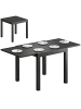 Outsunny Ausziehbarer Gartentisch in Schwarz 160L x 80B x 75H cm