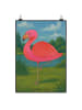 Mr. & Mrs. Panda Print Flamingo Classic Design ohne Spruch in Weiß