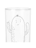 Mr. & Mrs. Panda Wasserglas Kaktus Wut ohne Spruch in Transparent