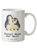 Mr. & Mrs. Panda Tasse Pinguin Bester Mann der Welt mit Spruch in Weiß