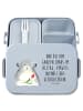 Mr. & Mrs. Panda Bento Box Chinchilla Blume Motiv mit Spruch in Blau Pastell